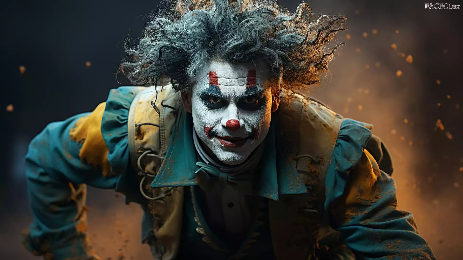 Zbliżenie, Mężczyzna, Klaun